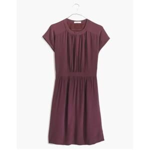 Madewell Womens Merlot 100%‎ Silk Cap Sleeve Keyhole Moonset Dress